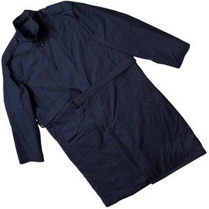 oratop (Finland) Cotton Blend Padded Military Trench Coat Navy